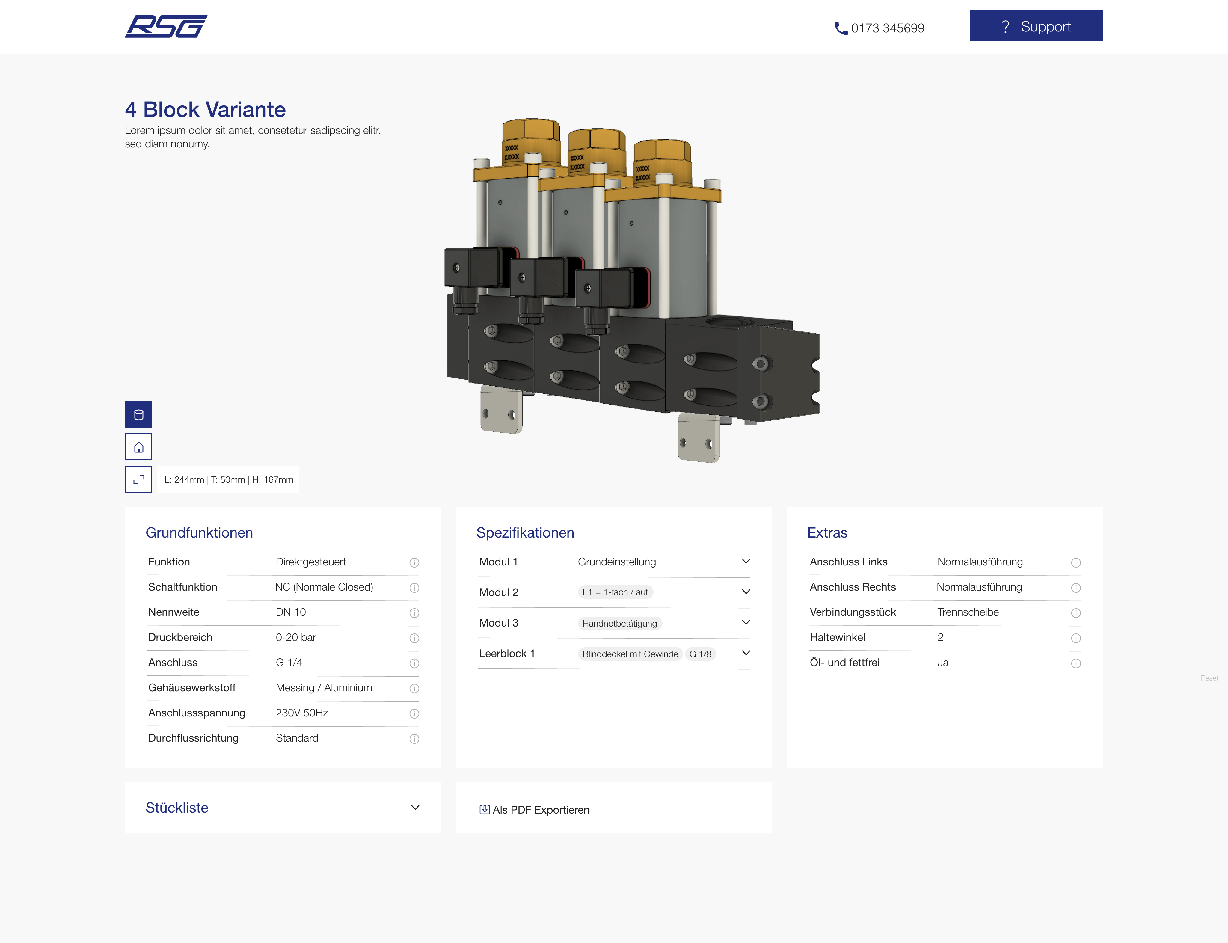 3D valve configuration interface