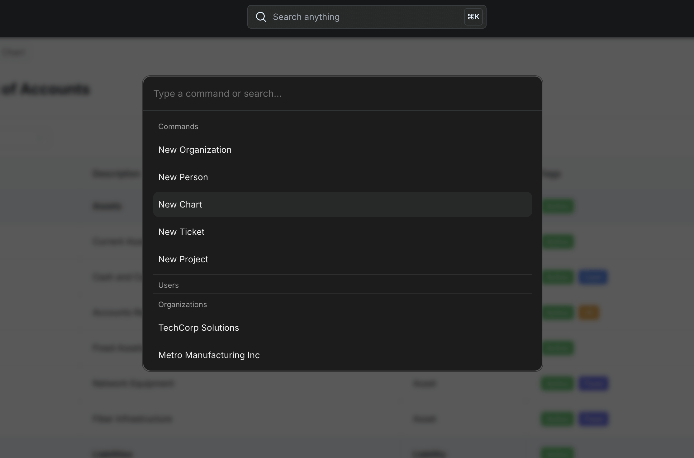 ISP Customer Portal dashboard interface